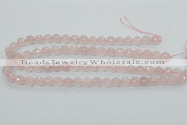 CRQ34 15.5 inches 10mm faceted round natural rose quartz beads