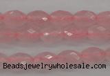 CRQ350 15.5 inches 6*9mm faceted rice rose quartz beads