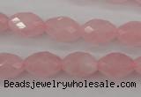 CRQ352 15.5 inches 10*14mm faceted rice rose quartz beads