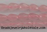 CRQ355 15.5 inches 6*9mm faceted teardrop rose quartz beads