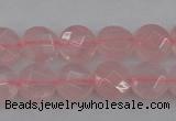 CRQ360 15.5 inches 8mm faceted coin rose quartz beads wholesale