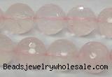 CRQ37 15.5 inches 16mm faceted round natural rose quartz beads