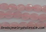 CRQ372 15.5 inches 8*10mm faceted oval rose quartz beads wholesale