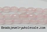 CRQ39 15.5 inches 6*10mm faceted rice natural rose quartz beads