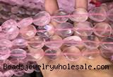 CRQ423 15.5 inches 15*20mm faceted flat teardrop rose quartz beads