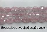 CRQ427 22*28mm - 25*30mm faceted octagonal rose quartz beads