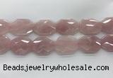 CRQ429 30*35mm - 35*45mm faceted octagonal rose quartz beads