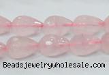 CRQ43 15.5 inches 10*14mm faceted teardrop natural rose quartz beads