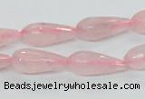 CRQ44 15.5 inches 8*20mm faceted teardrop natural rose quartz beads