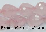 CRQ47 15.5 inches 16*20mm faceted teardrop natural rose quartz beads