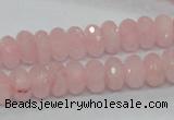 CRQ48 15.5 inches 6*10mm faceted rondelle natural rose quartz beads