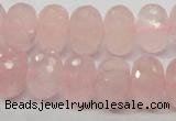 CRQ50 15.5 inches 10*16mm faceted rondelle natural rose quartz beads