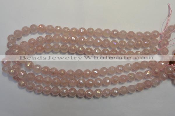 CRQ513 15.5 inches 10mm faceted round AB-color rose quartz beads