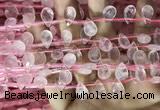 CRQ559 Top drilled 8*12mm faceted briolette rose quartz beads