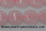 CRQ601 15.5 inches 12mm flat round rose quartz beads wholesale