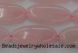 CRQ614 15.5 inches 15*30mm oval rose quartz beads wholesale