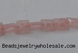 CRQ620 15.5 inches 8*8mm square rose quartz beads wholesale