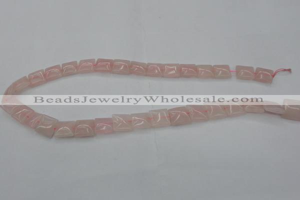 CRQ621 15.5 inches 10*10mm square rose quartz beads wholesale