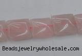 CRQ623 15.5 inches 14*14mm square rose quartz beads wholesale