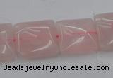 CRQ624 15.5 inches 16*16mm square rose quartz beads wholesale