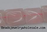 CRQ625 15.5 inches 18*18mm square rose quartz beads wholesale