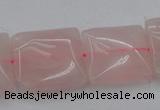 CRQ626 15.5 inches 20*20mm square rose quartz beads wholesale