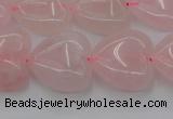 CRQ633 15.5 inches 20*20mm heart rose quartz beads wholesale