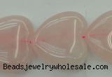 CRQ635 15.5 inches 30*30mm heart rose quartz beads wholesale