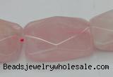 CRQ658 15.5 inches 22*30mm faceted rectangle rose quartz beads