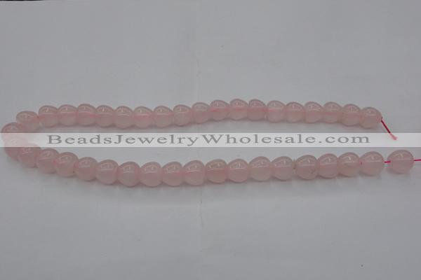 CRQ688 15.5 inches 10*10mm apple-shaped rose quartz beads