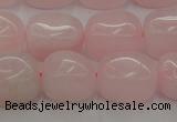 CRQ696 15.5 inches 10*14mm nuggets rose quartz beads wholesale