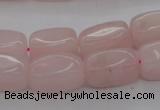 CRQ697 15.5 inches 10*18mm nuggets rose quartz beads wholesale