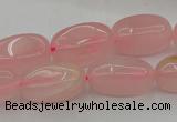 CRQ698 15.5 inches 8*16mm - 9*18mm nuggets rose quartz beads