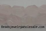 CRQ701 15.5 inches 10*14mm - 12*16mm faceted nuggets rose quartz beads