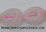 CRQ708 15.5 inches 20*25mm flat teardrop rose quartz beads