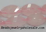 CRQ72 15.5 inches 12*24mm twisted rice natural rose quartz beads