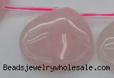 CRQ725 Top drilled 35*35mm flat teardrop rose quartz beads