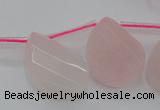 CRQ735 18*25mm faceted & twisted flat teardrop rose quartz beads