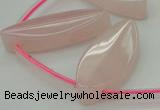 CRQ738 Top drilled 15*35mm marquise rose quartz beads