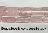 CRQ752 15.5 inches 20*40mm rectangle rose quartz beads