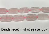 CRQ754 15.5 inches 25*35mm rectangle rose quartz beads