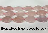 CRQ756 15.5 inches 25*35mm flat teardrop rose quartz beads