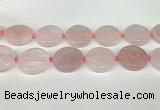 CRQ761 15.5 inches 30mm flat round rose quartz beads