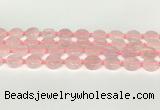 CRQ765 15.5 inches 14mm flat round rose quartz beads