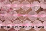 CRQ775 15.5 inches 6mm faceted nuggets rose quartz beads