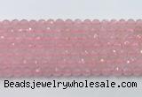 CRQ786 15.5 inches 6mm faceted round rose quartz beads wholesale