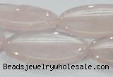 CRQ79 15.5 inches 20*40mm oval natural rose quartz beads wholesale