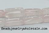 CRQ81 15.5 inches 10*20mm rectangle natural rose quartz beads