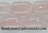 CRQ82 15.5 inches 18*25mm rectangle natural rose quartz beads