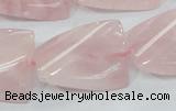 CRQ83 15.5 inches 20*30mm twisted rectangle natural rose quartz beads